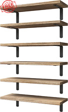 WOPITUES Wood Floating Shelves Set of 6, Shelves for Wall Decor, Farmhouse Shelf - Toronto - Canada