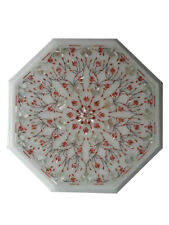 15 Marble side Table Top semi precious stones handicraft Inlay Home Decor"