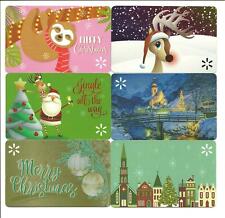 Lot 6 Walmart Gift Cards No $ Value Collectible Christmas Santa Reindeer