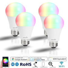 2/4 Wifi Smart LED Light Bulb E26 Multi-Color Dimmable RGB For Alexa/Google Home - US