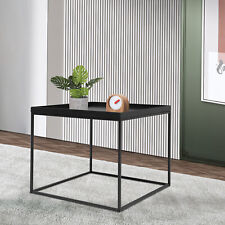 24 Modern Square Coffee Table Side Table Matte Black Metal Table 61cm"