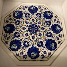 2' White Marble Table Top dining coffee side inlay Pietra Dura antique Decor s86