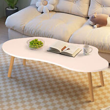 Tea Table, Living Room Center Minimalist Display Coffee Table with Cloud Shape r - Walnut - US