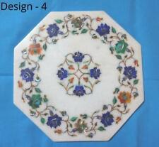 18'' white antique Marble table Top center pietra Dura inlay room decor l5