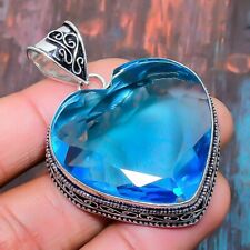 Swiss Blue Topaz Gemstone Handmade Gift Jewelry Pendant 1.97 g963"