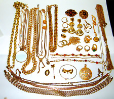 Vintage Gold Tone Jewelry Lot - Monet, Lisner, Sarah Coventry, Avon, JJG