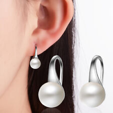 925 Sterling Silver Peal Stud Earrings Ear Hook Womens Retro Fashion Jewellery