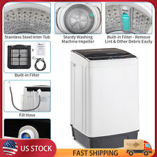 Full-Automatic Washing Machine Home Clothing Washer with Drain Pump 17.6lbs - US