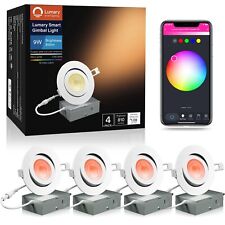 Lumary 4 Inch Gimbal Smart WiFi Recessed Lights - 9W 810 Lumens RGB Color Cha... - US