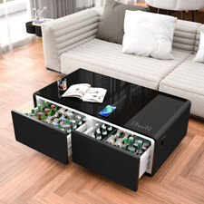 Smart Coffee Table w/Built-in Fridge, Bluetooth Speaker Wireless Charging Module - US