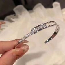 925 Silver Gypsophila Bracelet Adjustable Cuff Bangle Women Party Jewelry Gift