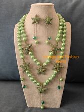 NWOT HEIDI Daus Necklace and Earrings Sparkling Starfish" Crystal Pearl Beaded"