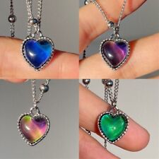 Chic Heart Pendant Mood Necklace Color Change With Emotion Temperature Jewelry