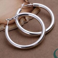 Fashion Silver Pretty 5CM Circle lady wedding women Earring jewelry round nice