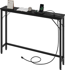 5.9 Narrow Sofa Table with Outlets, Skinny Console Table with Storage, Slim beh - Denver - US"