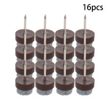 16pcs Felt Pads Glide Chair Table Leg Floor Protectors Nail-on Furniture Brown