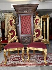 Spectacular Pair of Baroque Throne Style Chairs