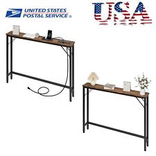 Skinny Console Table with Storage Slim Behind Couch Table for Living Room 5.9W - US"