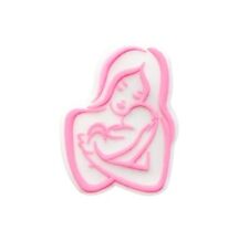 1 pc. MOM baby girl pink Silicone Focal Bead, Beadable accessories