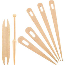 7Pcs Hand Weaving Loom Sticks Set Weaving Accessories Wooden Set Tools for DIY