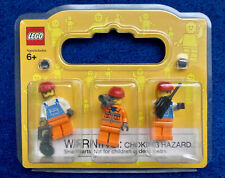 3 LEGO Minifigures Construction City Worker Builder Tool Saw Binoculars Walkie