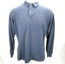 Polo Ralph Lauren Mens XL Long Sleeve Shirt Heathered Blue Cotton Casual Apparel