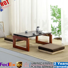 Brown Wooden Folding Coffee Table Low Tea Table Tea Picnic Table Asian Style US