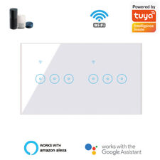 TUYA Smart Life APP WiFi LED Light Touch Switch 4/5/6Gang EU Glass Panel f Alexa - CN