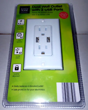 Easy Home Dual Wall Outlets w/ 2 USB Ports - Smart Chip Technology Fast Charging - Glendora - US