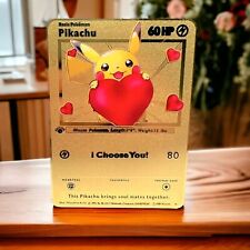 Pikachu I Choose You, Gold Metal Pokémon Card Art Collectible/Gift/Display