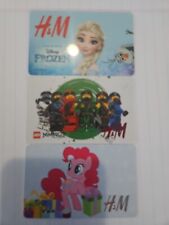 THREE H&M GIFT CARDS--NINJAGO MASTERS, MY LITTLE PONY, AND FROZEN