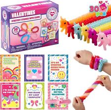 Valentine's Day Gift Cards with Multi-Color Stretchy String Toys
