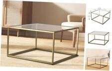 Glass Coffee Table Modern End Table Minimalist Gold Coffee Table Side Tea - Miami - US