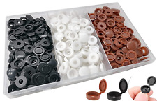 Plastic Screw Hinged Cover Caps Fold Snap Fold Washer Flip Tops Covers 180 Piece - Mahwah - US