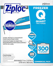 Ziploc 696187 Double Zipper Freezer Bags, 1Qt, 2.7Mil, 7 X 7 3/4, Clear W/Label,