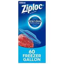 Ziploc Gallon Food Storage Freezer Bags, Grip 'n Seal Technology 60 Count