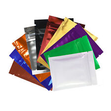 100pc Glossy Green Red Blue Zip Bags 8.5x13cm 3.25x5in (Free 2-Day Shipping)