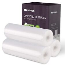Vacuum Sealer Bags Rolls For Custom Fit 8''x16' 3 Pack Heavyduty Thick Food Bag