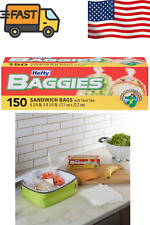 Hefty Baggies Food Storage Bags Plastic, Sandwich bags , Twist Tie , 150 Count