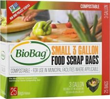 BioBag Premium Compostable FOOD Scrap Bags 3 Gal Made from Plants in ITALY